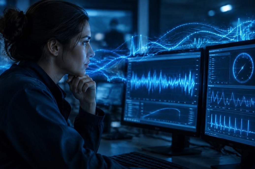 Engineer watching real-time response analytics