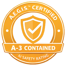 Sigillo A.E.G.I.S.™ Certified: valutazione di sicurezza AI A-3 Contained