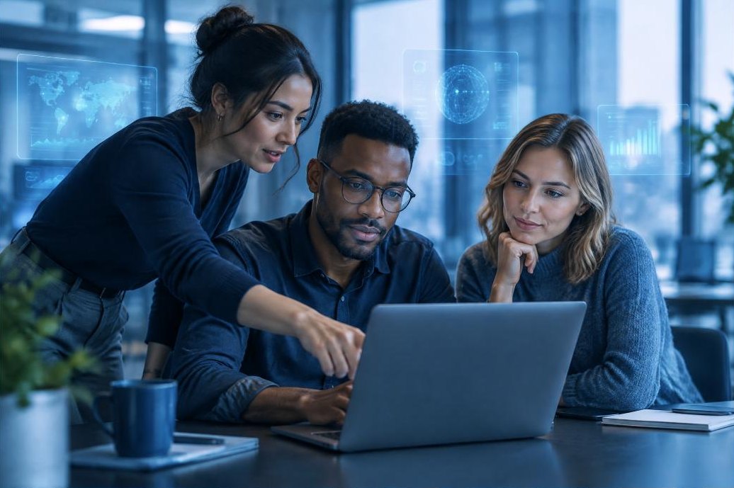 Staff team working in the admin portal