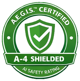 Pieczęć A.E.G.I.S.™ Certified: ocena bezpieczeństwa sztucznej inteligencji A-4 Shielded