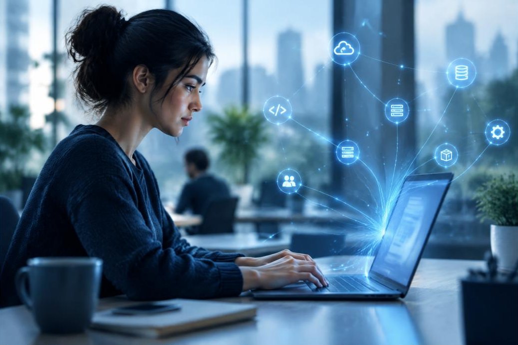 Engenheiro conectando serviços através da API